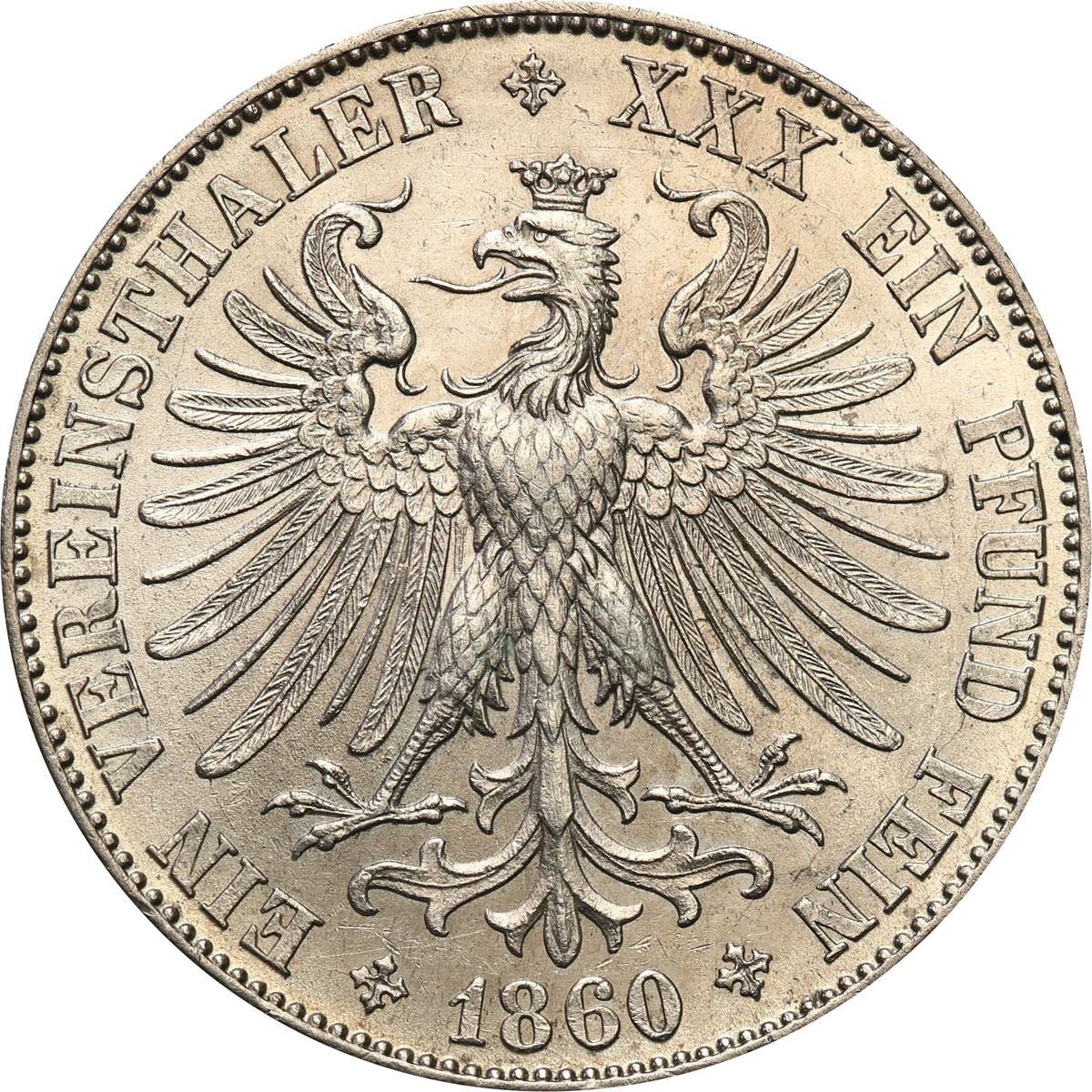 Niemcy. Talar 1860, Frankfurt